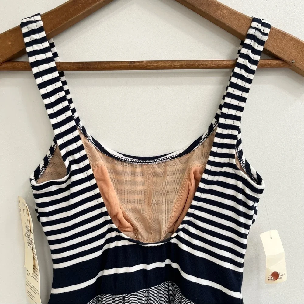 Vintage Sporting Life by Catalina Nautical Stripes One Piece Shorts Swimsuit 10